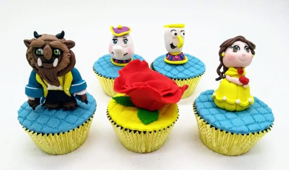 Cupcake 3D Bela e a Fera
