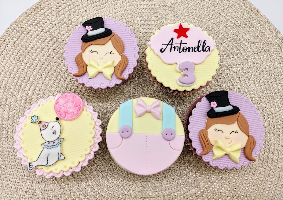 Cupcake Circo rosa