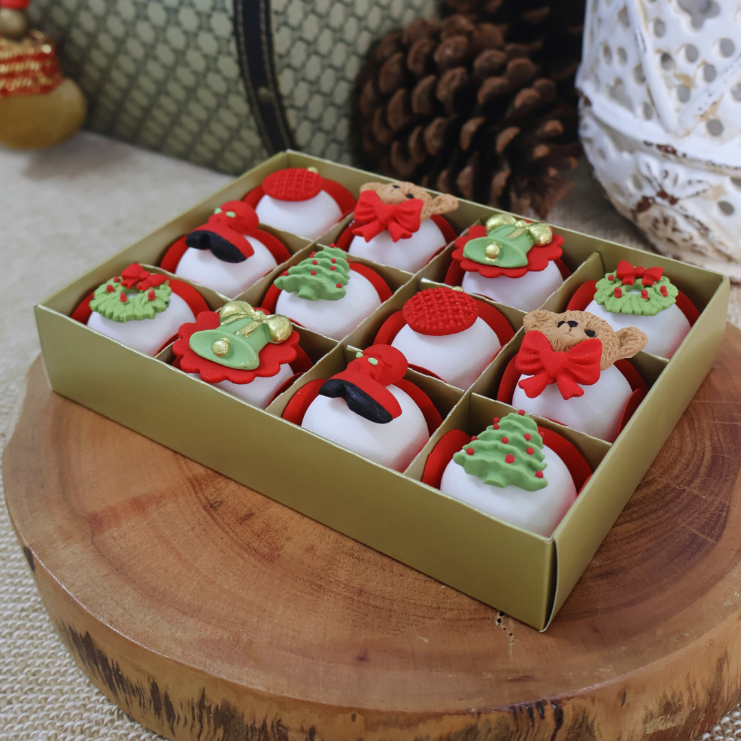 Caixa c/ 12 Docinhos Glaceados Natal 