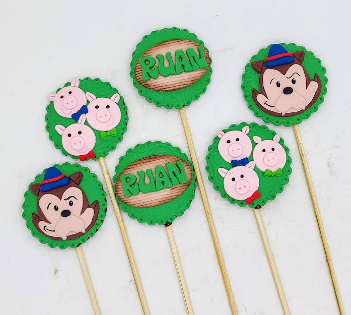 Pirulito de chocolate Três Porquinhos