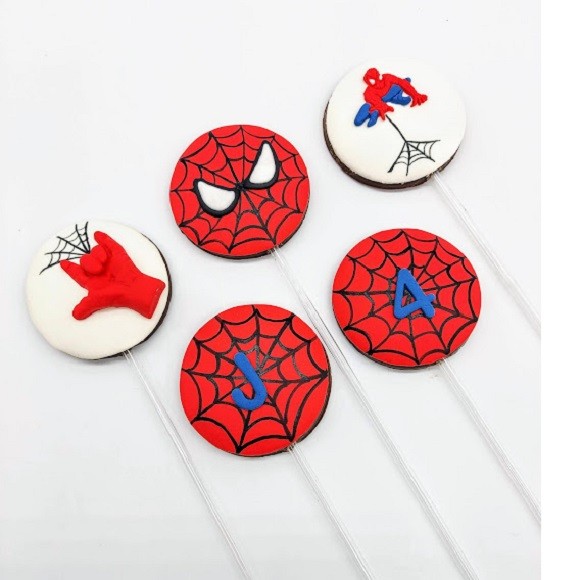 Pirulito de chocolate Homem Aranha