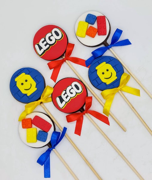 Pirulito de chocolate Lego