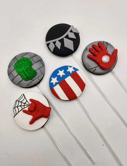 Pirulito de chocolate Super Heróis