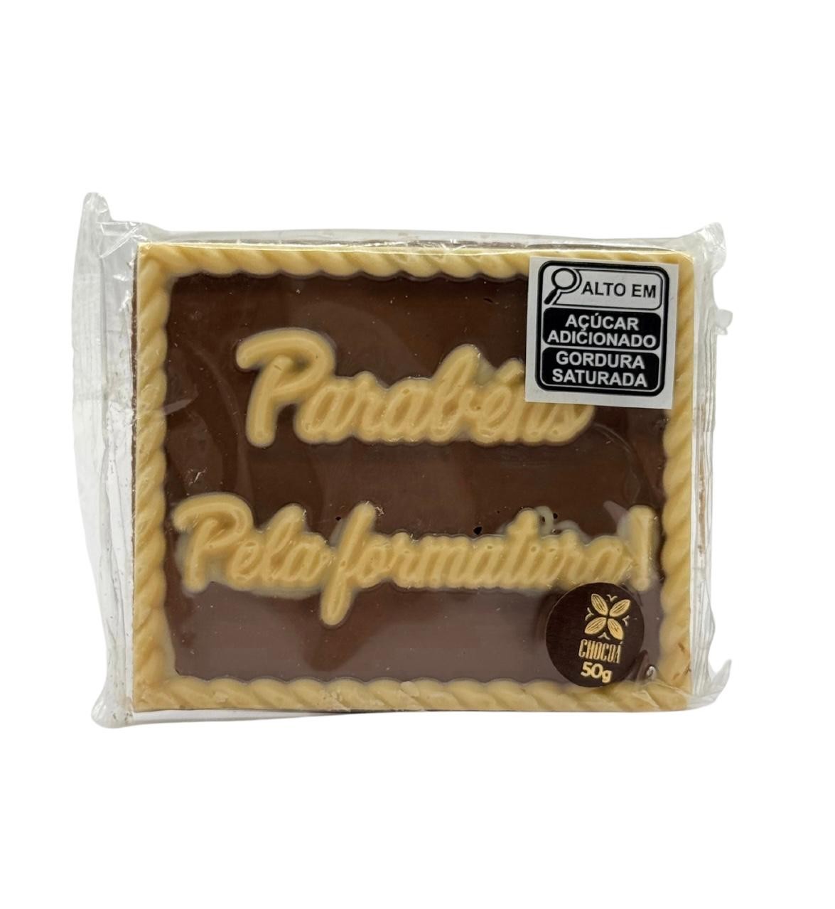 Placa de chocolate - Parabéns pela Formatura