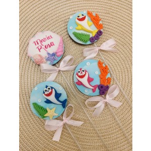 Pirulito de chocolate Baby Shark