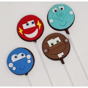 Pirulito de chocolate Carros