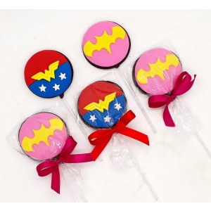 Pirulito de chocolate Super Heroínas
