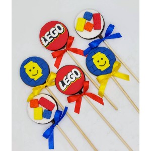 Pirulito de chocolate Lego