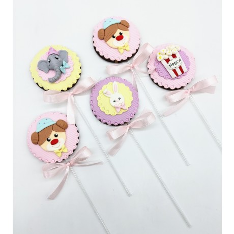 Pirulito de chocolate Circo Rosa