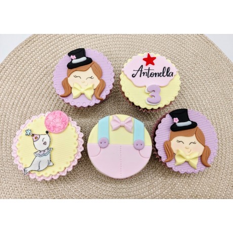 Cupcake Circo rosa