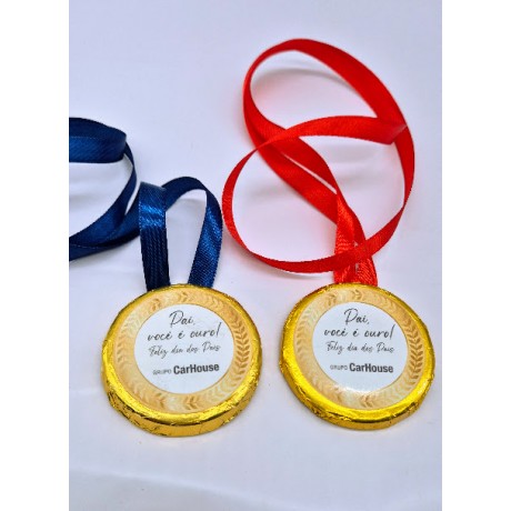 medalha de chocolate