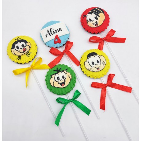 Pirulito de chocolate Turma da Mônica